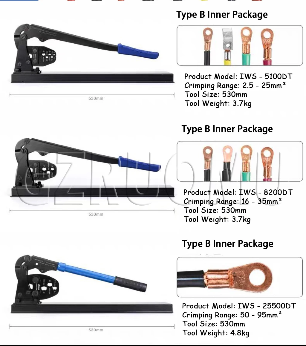 Desktop IWS - 8200DT OT Open Nose Crimping Pliers U shaped Cold pressed Terminal