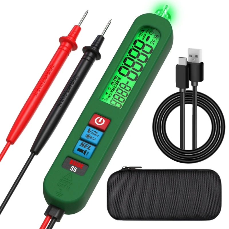 

090E Pen Type Multimeter Tester Auto Ranging Backlight-Flashlight Adjustable