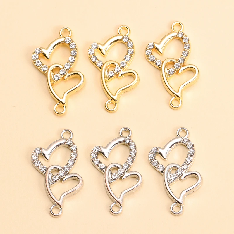 10 Stück romantische Liebe Herz Halsketten Stecker Anhänger für handgemachte DIY hochwertige Charms Armband Schmuck Zubehör liefern