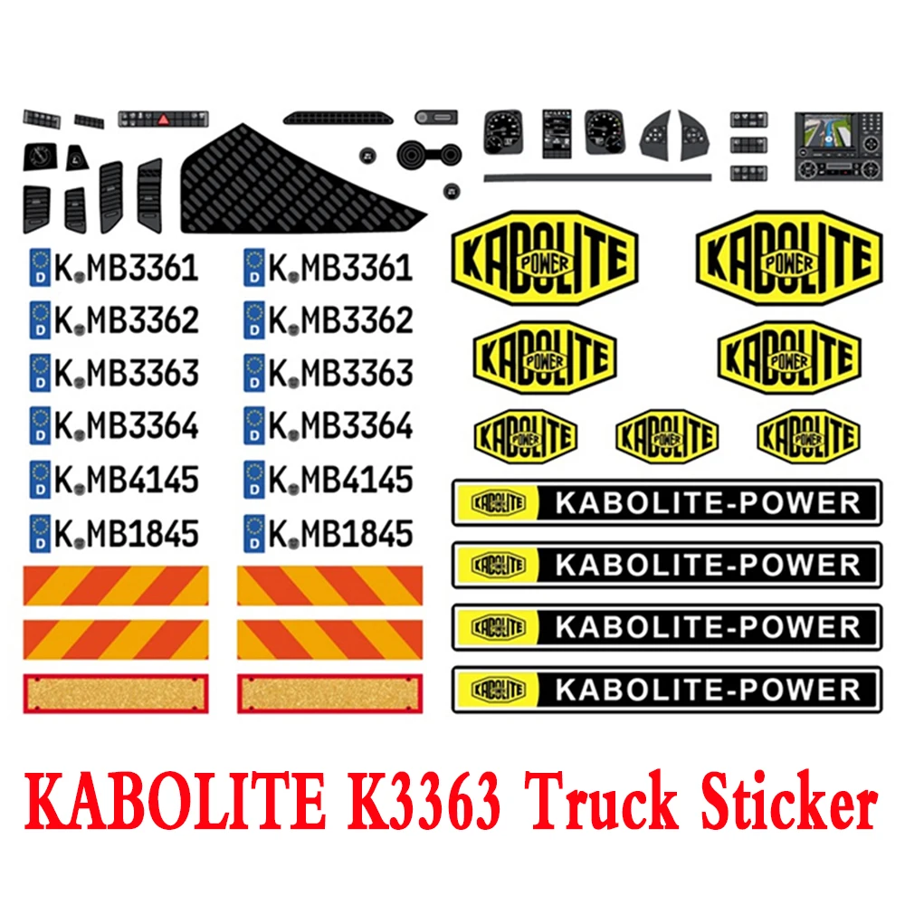 

KABOLITE Truck Sticker 1/14 K3363 K3364 RC Hydraulic Dump Truck Model Special Parts Sticker