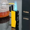 QD116 Four Fire Direct Charge High Fire Inflatable Windproof Lighter with Cigar Knife and Cigar Holder Gift Box 5