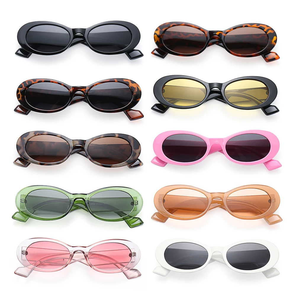 

Ins Popular Eyewear Jelly Color Sun Glasses Small Oval Sunglasses for Women Trending Shades