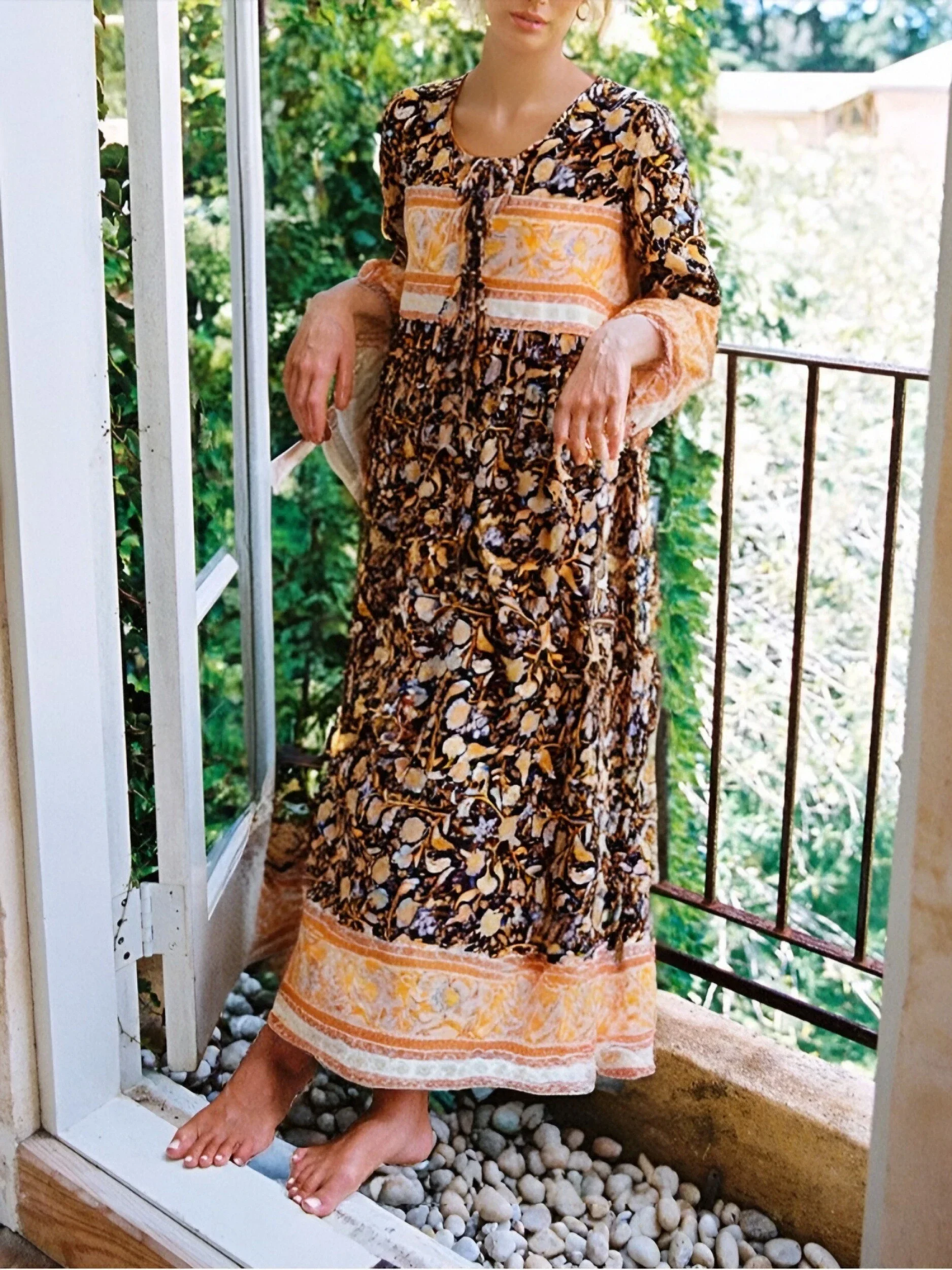 Bohemian Dress Vintage Print A Line High Waisted Dress Boho Dresses Plus  Size Sold On Temu
