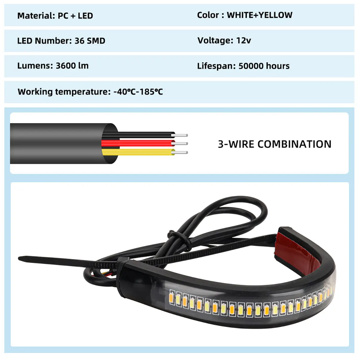 motorcycle led lights 2 Pcs 12V LED motorcycle turn signal light & DRL ring fork strip lamp flashing blinker amber white moto flasher auto accessories