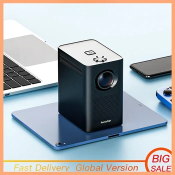 HONGTOP S30MAX 안드로이드 와이파이 스마트 휴대용 프로젝터, 와이파이 및 블루투스 포켓, 야외 4K 9500L 안드로이드 10.0 프로젝터