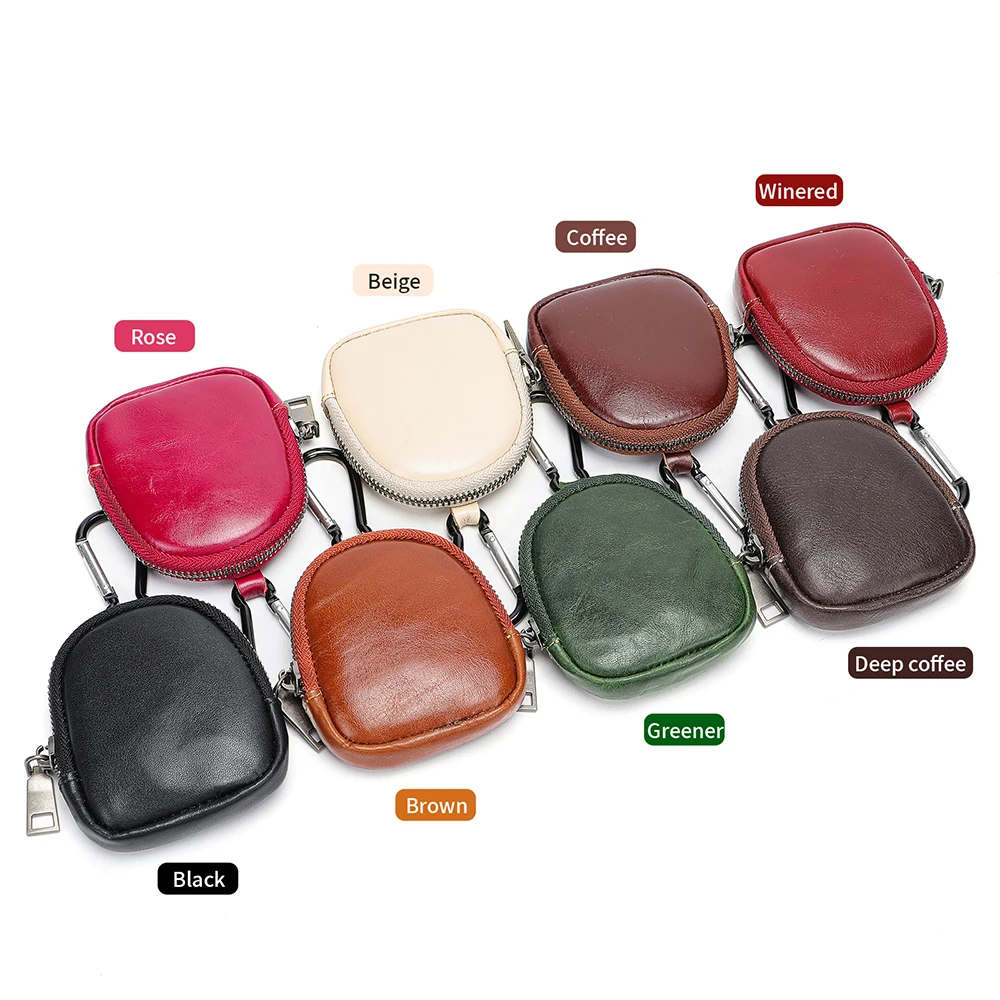 Genuine Leather Coin Purse Vintage Zipper Key Wallet Coin Storage Bag coin purse coin wallet change bag