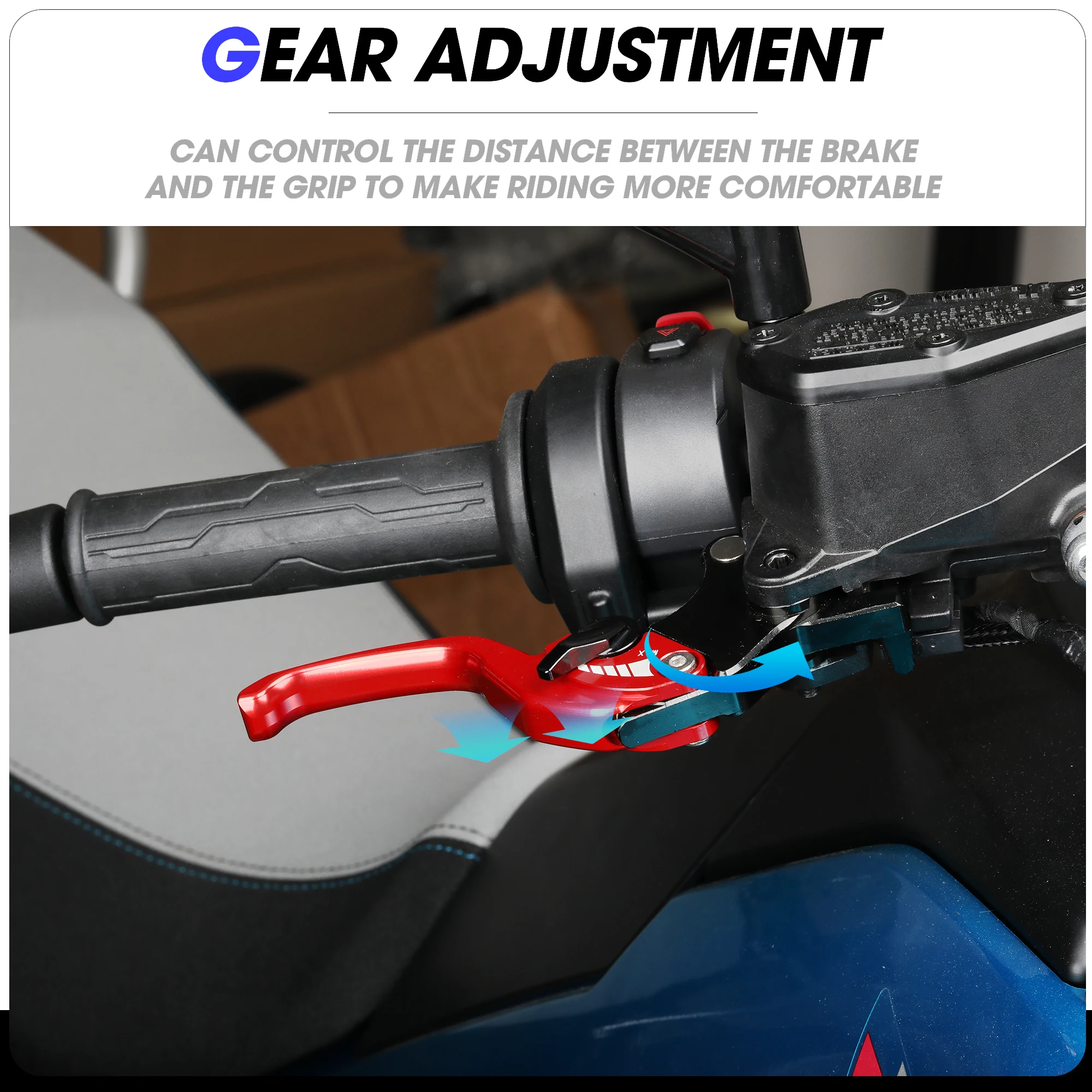 0TO6 CNC Finish Adjustable 6-Position Brake | Clutch Lever Set Compaitable With Y-AMAHA MT15/R15 V3 ABS, RED