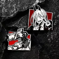 Chainsaw Man Metal Badge Japanese Anime Power Enamel Pin Brooch Cute Girl Cartoon Lapel Pins Emblem Fashion Jewelry Accessories 2