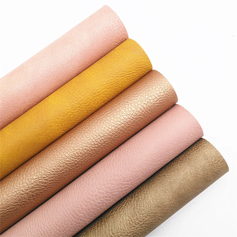 Two Tone Litchi Faux Leather Vinyl Fabric Sheet Felt Backing Synthetic  Leather Faux Vinil For Bows Earrings DIY CRAFT R551