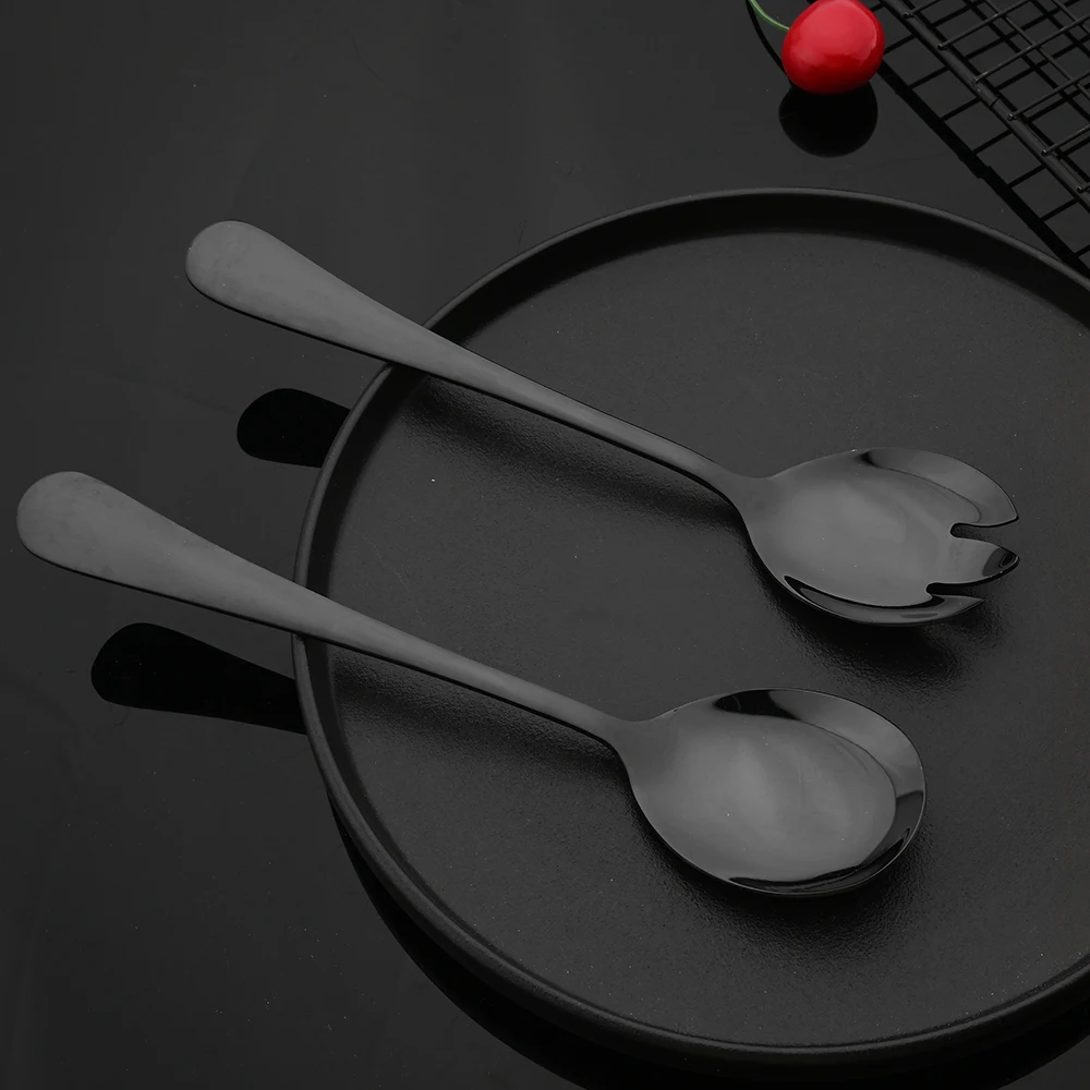 Cutlery Set Western Style Cutlery Set Picnic Cutlery Set Stainless Steel Cutlery Set Picnic Tableware Camping Cutlery Set Wooden Cutlery Set Ceramic Dinnerware Set Black Stainless Steel Dinnerware Set Flatware Soup Spoon Colander Spoon Service Salad Fork Cake Spatula Kitchen Tableware