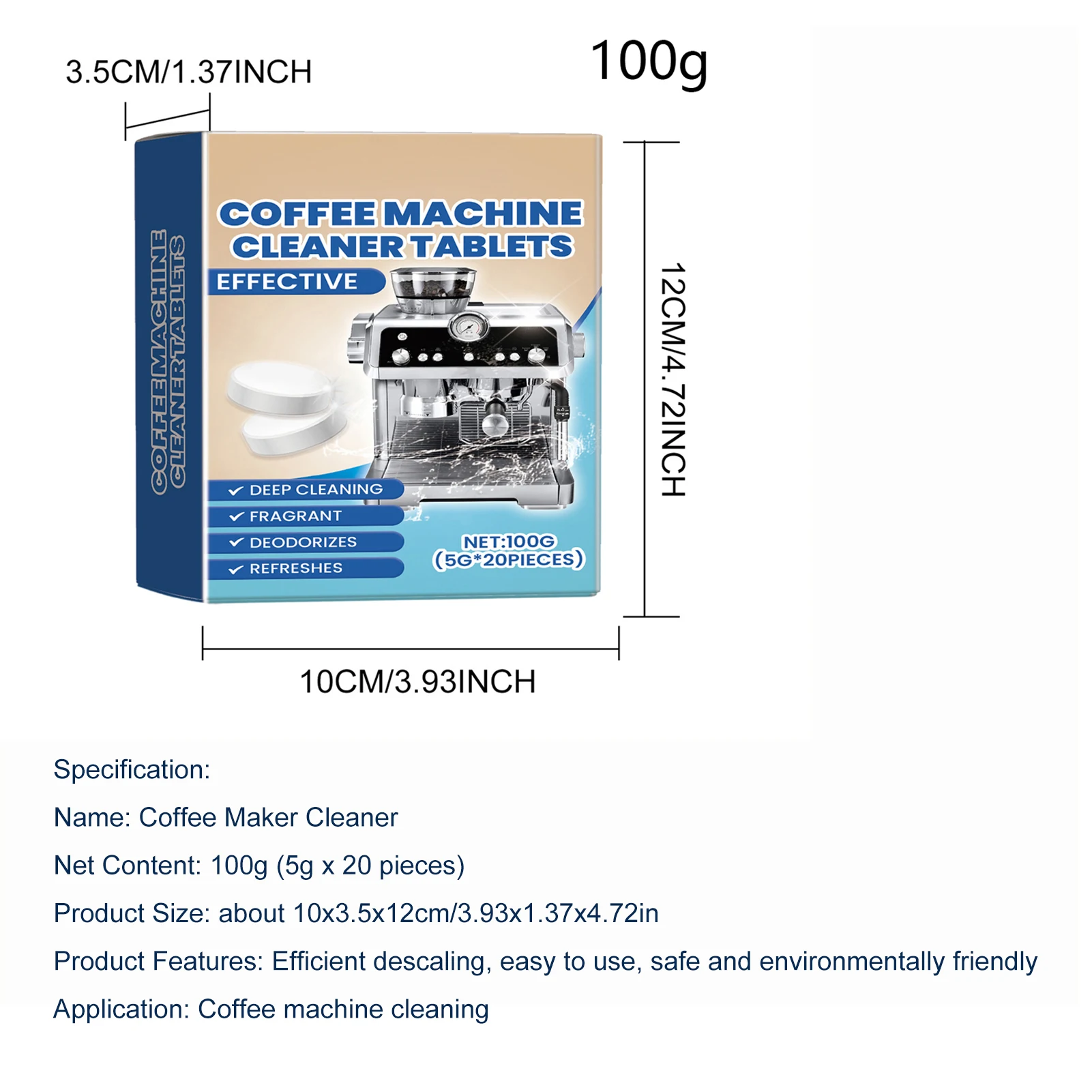 מכונת קפה ניקוי טבליות 8 טבליות 8 טבליות מכונת קפה סוכנת ניקוי ביתי