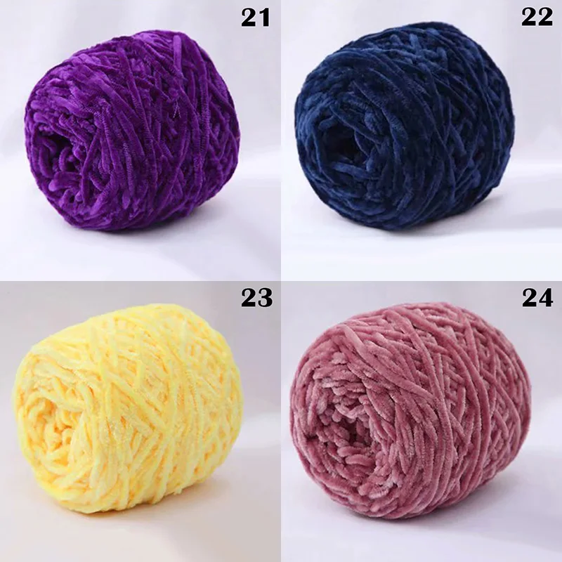 100g/Roll Velvet Yarn Polyester Blended Cotton Chenille Yarn Crochet Hand Knitting Thread For Scarf Sweater DIY Craft 6