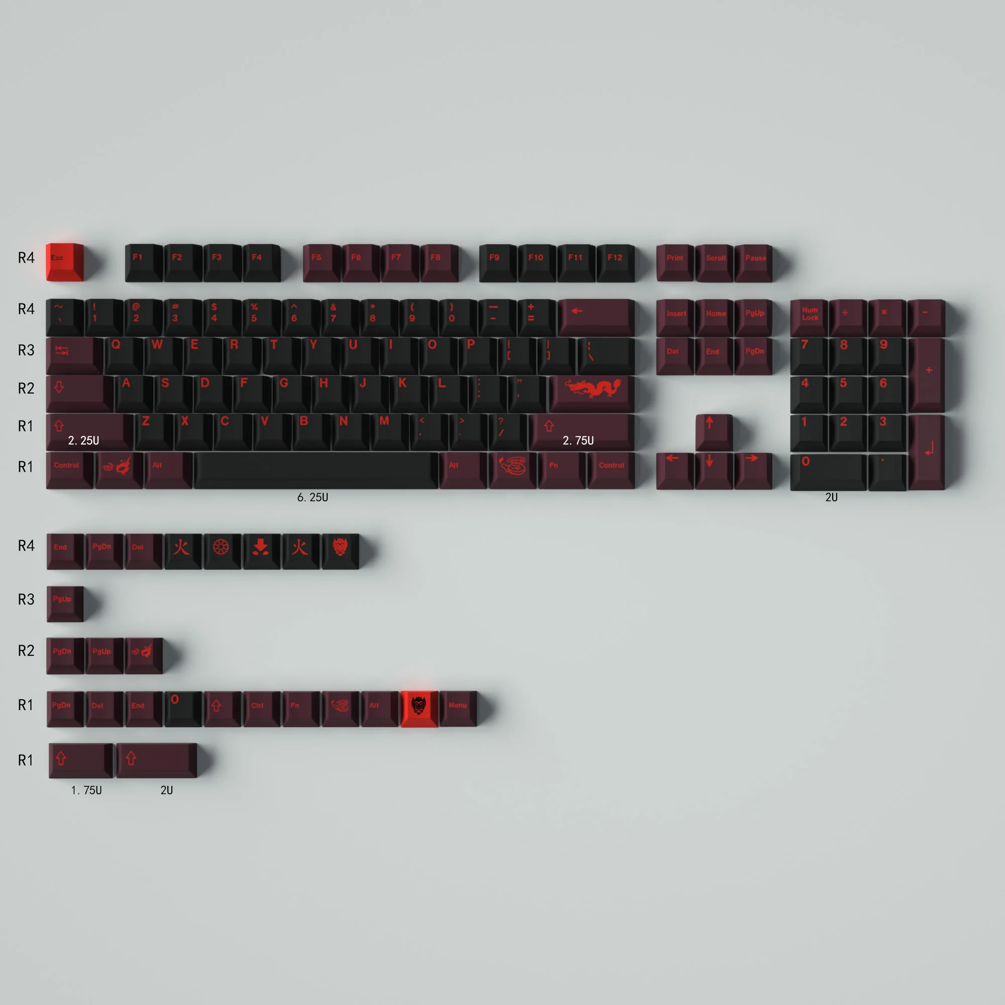 Personalizado, DYE-SUB Keycap, Perfil Cherry, Keycaps Inglês para MX Switch