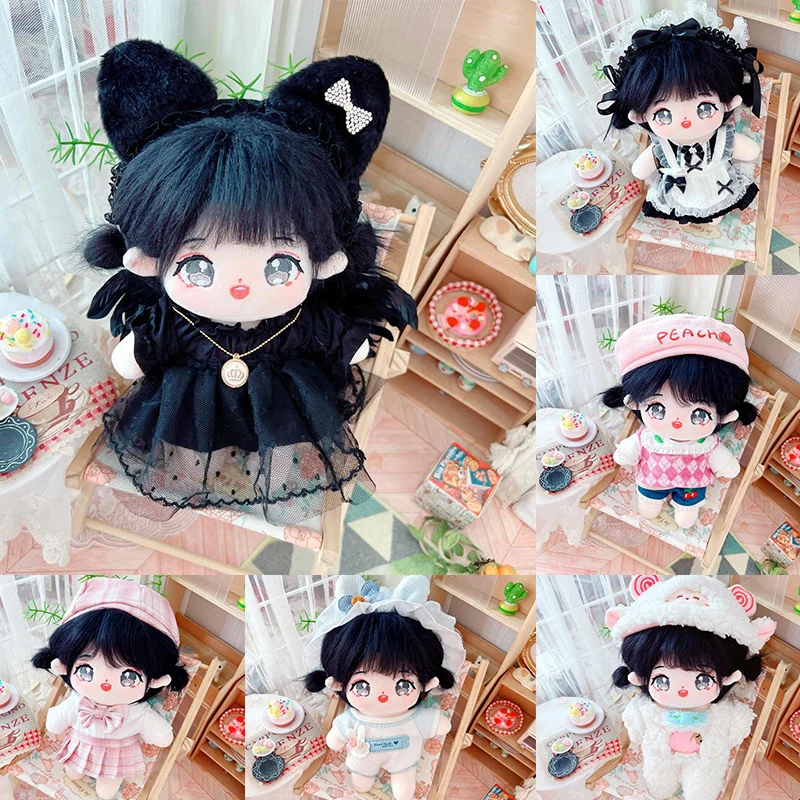 

1PC 20cm Doll Clothes Hoodie Mini Skirt For Cotton Stuffed Dolls Toy Accessories Korea Kpop Idol Baby Doll Outfit