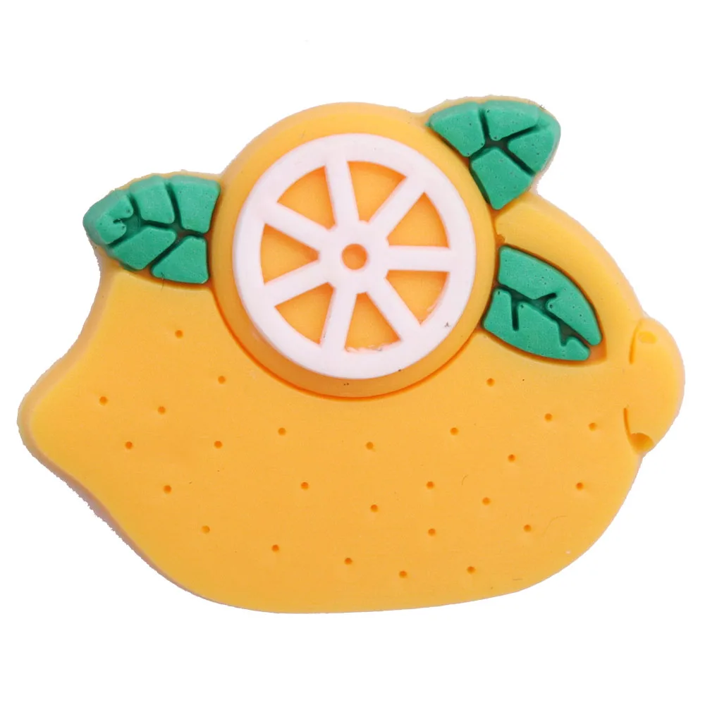 1 pz fibbia in PVC zoccolo limone Avocado Banana ananas fragola fiore di ciliegio uovo Durian ciondoli per scarpe bambini decorazione adorabile