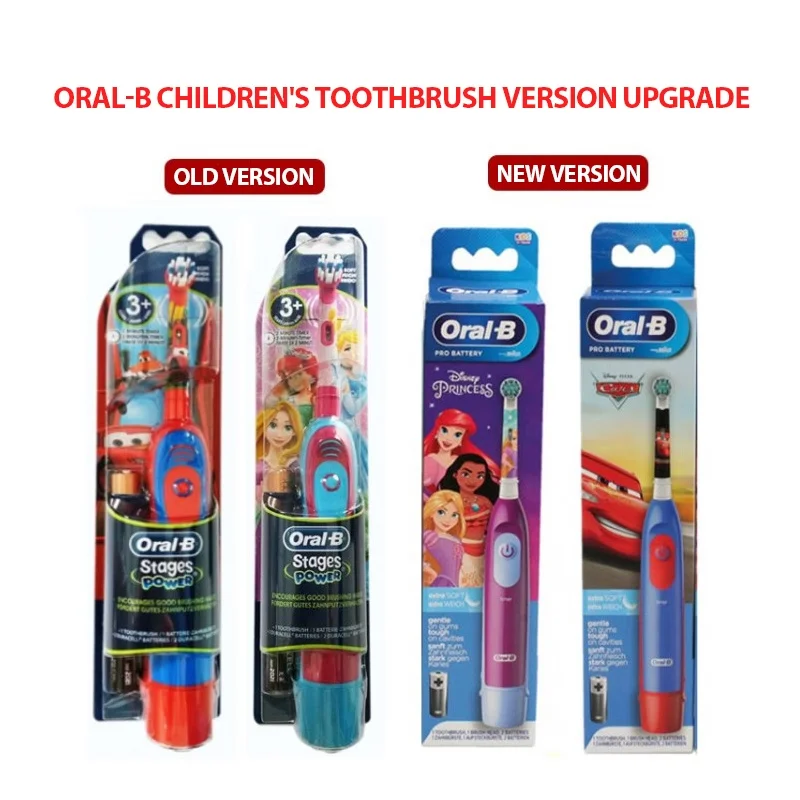 Oral-B Kid's Electric Toothbrush Battery Powered Rotation Tooth Brush Oral Dental Clean with 2 Minutes Timer For Children Age 3+ electric toothbrush