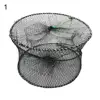 Foldable spring three-hole crab cage round crab crayfish fishing net cage shrimp and shrimp cage crucian fish net bait trap 3