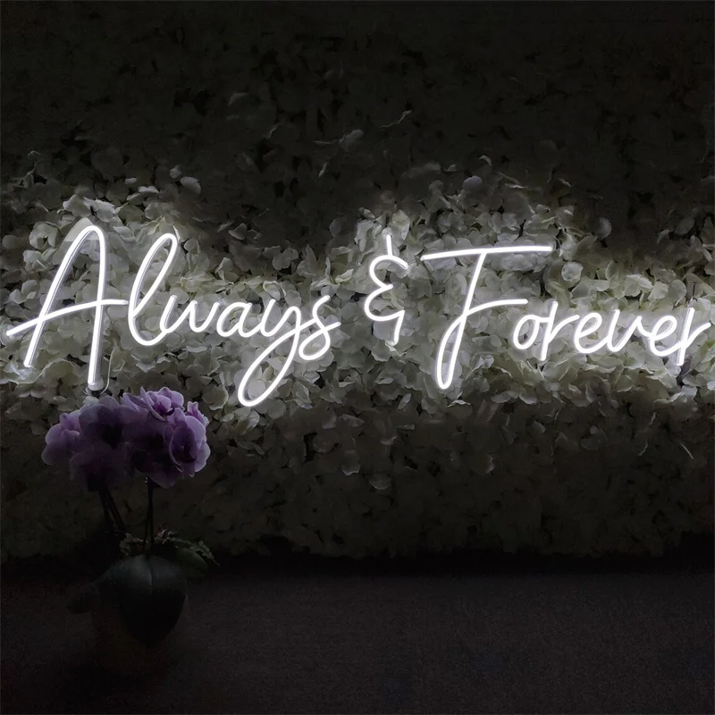 

Always Forever Neon Sign LED Room Decor Wedding Boda Personalized Hanging Night Light Romantic Atmosphere Lamp Wall Art Items