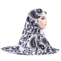 Muslim Women Big Girls One Piece Hijab Hat Islamic Amira Headscarf Head Wrap Shawl Neck Covers Turban Arab Bandanas Accessories