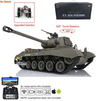 HENG LONG FPV Camera 1/16 7.0 Plastic M26 RC Tank 3838 360° Turret Steel Gearbox Painted in Green BB Shooting Speaker TH17303 1