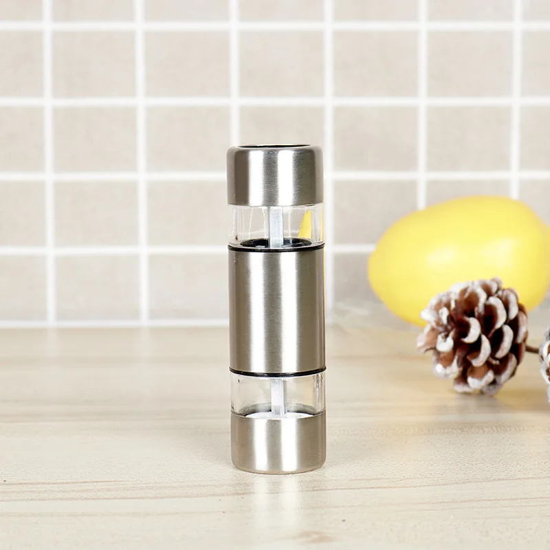 Glass Manual Salt Pepper Grinder for Professional Chef Spice Mill With Cap Ceramic Blades Adjustable Coarseness Refillable Body