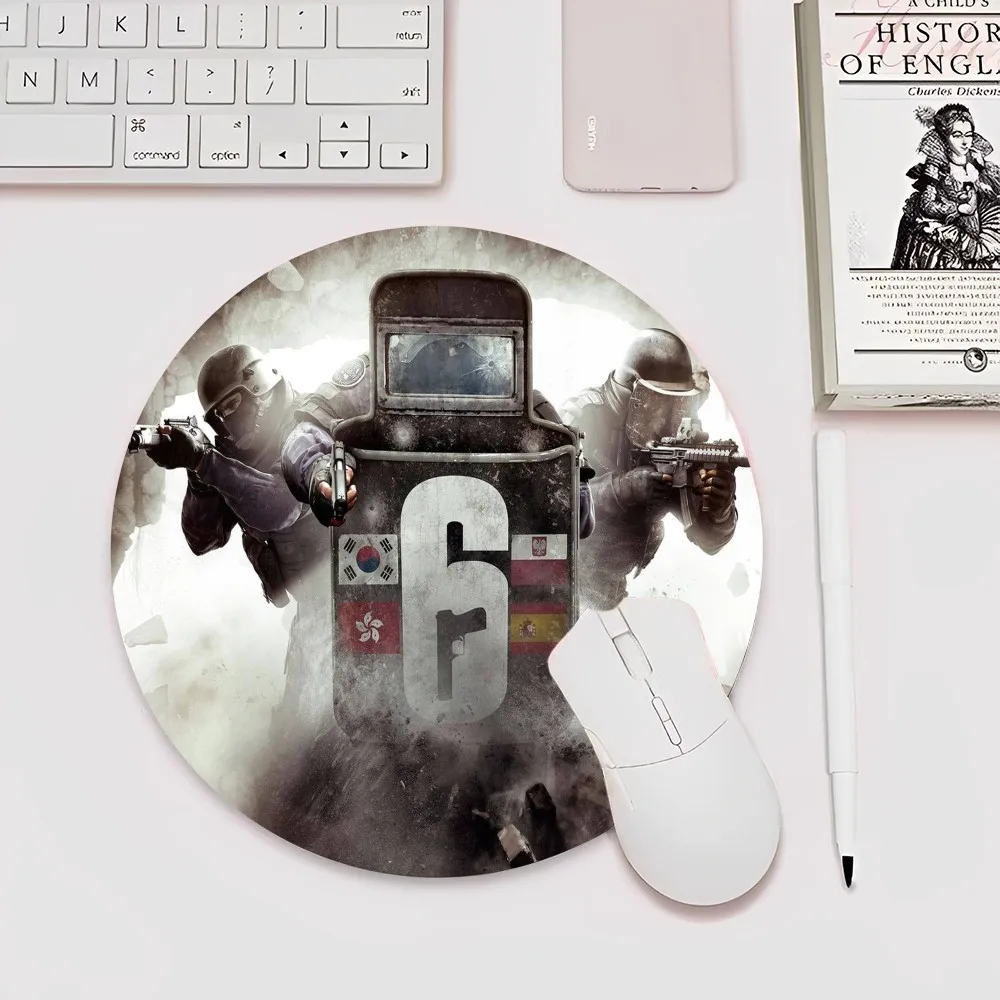 Game R-Rainbow-Six Siege Mousepad Animation Round Big Promotion Table Mat Studente Mousepad Computer Keyboard Pad Games Pad For