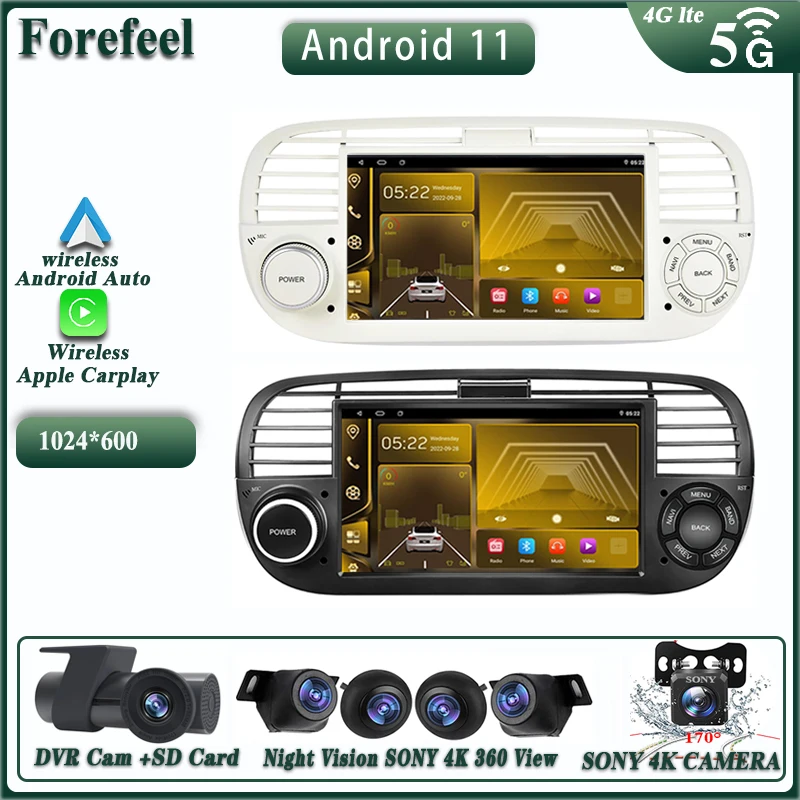 

Android 12 For FIAT 500 Abarth 2007-2015 GPS Navigation Stereo Head Unit Multimedia Player No 2din DVD QLED Screen DashCam HDR