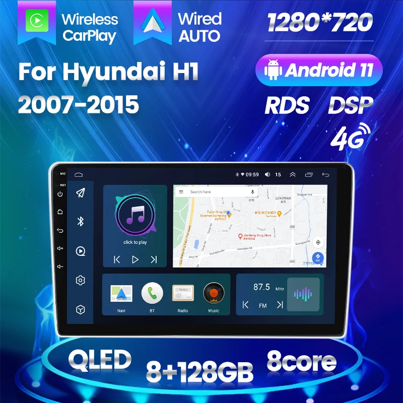 

Android 12 DSP 8CORE Car Radio Multimedia Player Navigation GPS For Hyundai H1 TQ Grand Starex 2007-2015 Auto Stereo IPS Screen