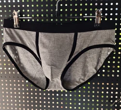 Men's Premium Low Rise Pouch Briefs - Breathable & Comfortable Cotton Underwear - M (GRAY)
