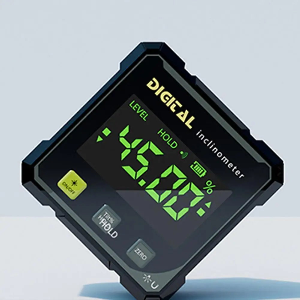 포켓 디지털 각도기 경사계 360도 측정 듀얼 고품질 민간용 등급 자석 전자 수평계