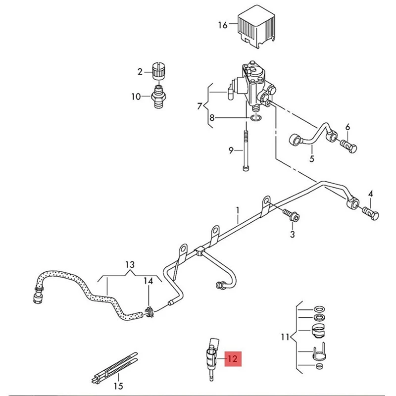 Brandstofinjector 4 PCS Brandstof Injector Voor A4 8E 8E5 B6 S4 Voor Avant Voor Quattro 2001-2005 2.0 Voor FSI OEM 06D906036B 0261500011 06D906036D Injector Nozzle Injector Nozzle