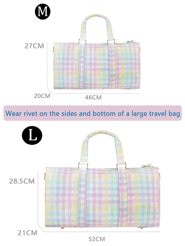 2sizes New Bow Nylon Waterproof Duffle Bags Travel Handbag Rainbow Mugger Nail Travel Bags Woman Large Fitness Handbags