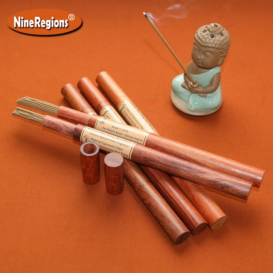 8G 42 Bastoncini Genuino Naturale Vietnam Nha Trang Oudh Bastoncino Di Incenso Tubo Di Palissandro Imballaggio Oud Incienso Stong Odore Dolce E Fresco