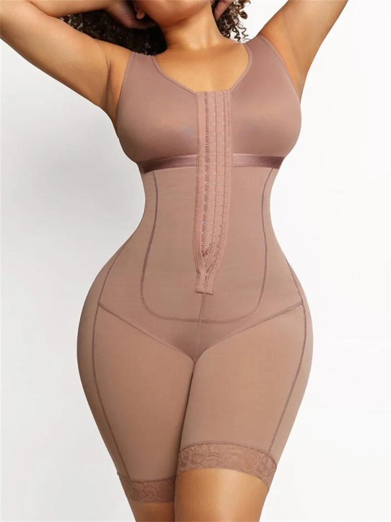 Fajas Colombians Girdles With Row Buckle and Zippe For Women Sexy Shaping Post Liposuction BBL Slimming Waist Belt Bodysuit