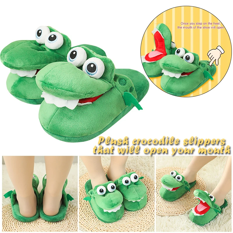Winter Home Slippers Crocodile Slipper Crocodile Plush Funny Soes