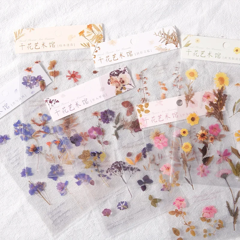 

1pc/pack Creatures Flowers Plants Art Collection Hand Book Album Diary Material DIY Decoration PET Stickers
