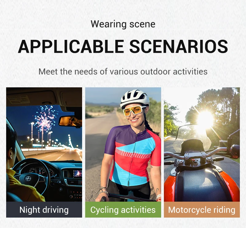 SCVCN Gelb Polarisierte Nachtsichtbrille Radfahren Sonnenbrille Männer Fahrrad MTB Fahren Gläser Frauen Outdoor Sport UV400 Gläser – Detail 5
