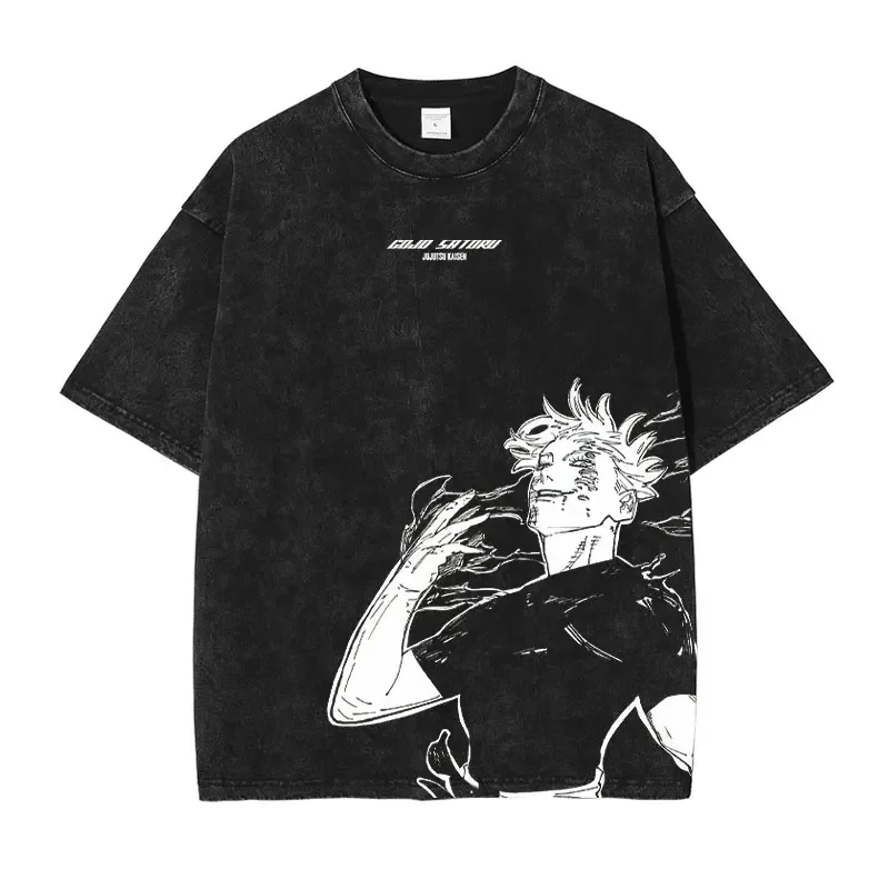 Vintage Washed Jujutsu Kaisen Oversized Anime T-Shirt