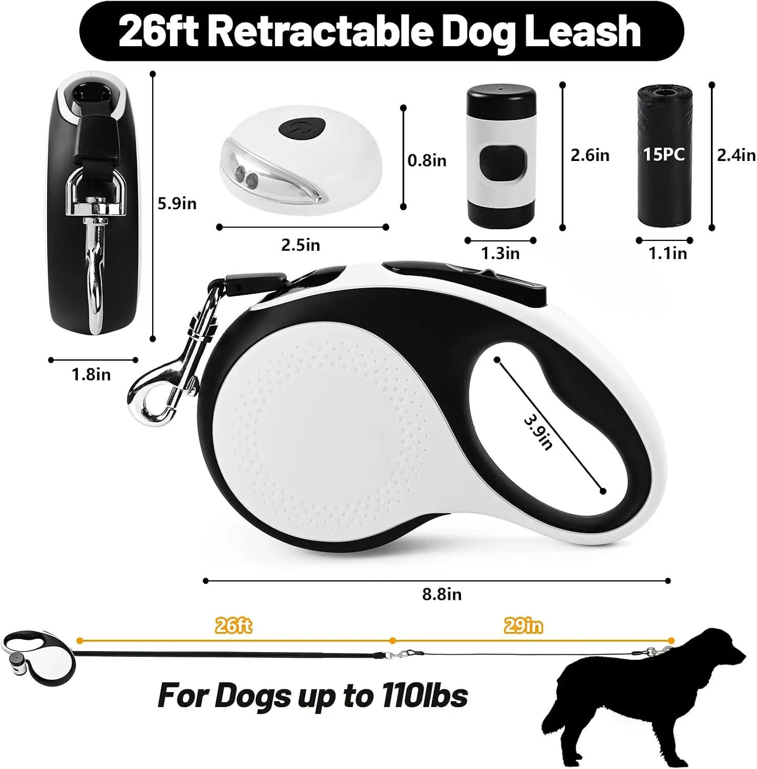 Heavy-Duty Retractable Dog Leash 2