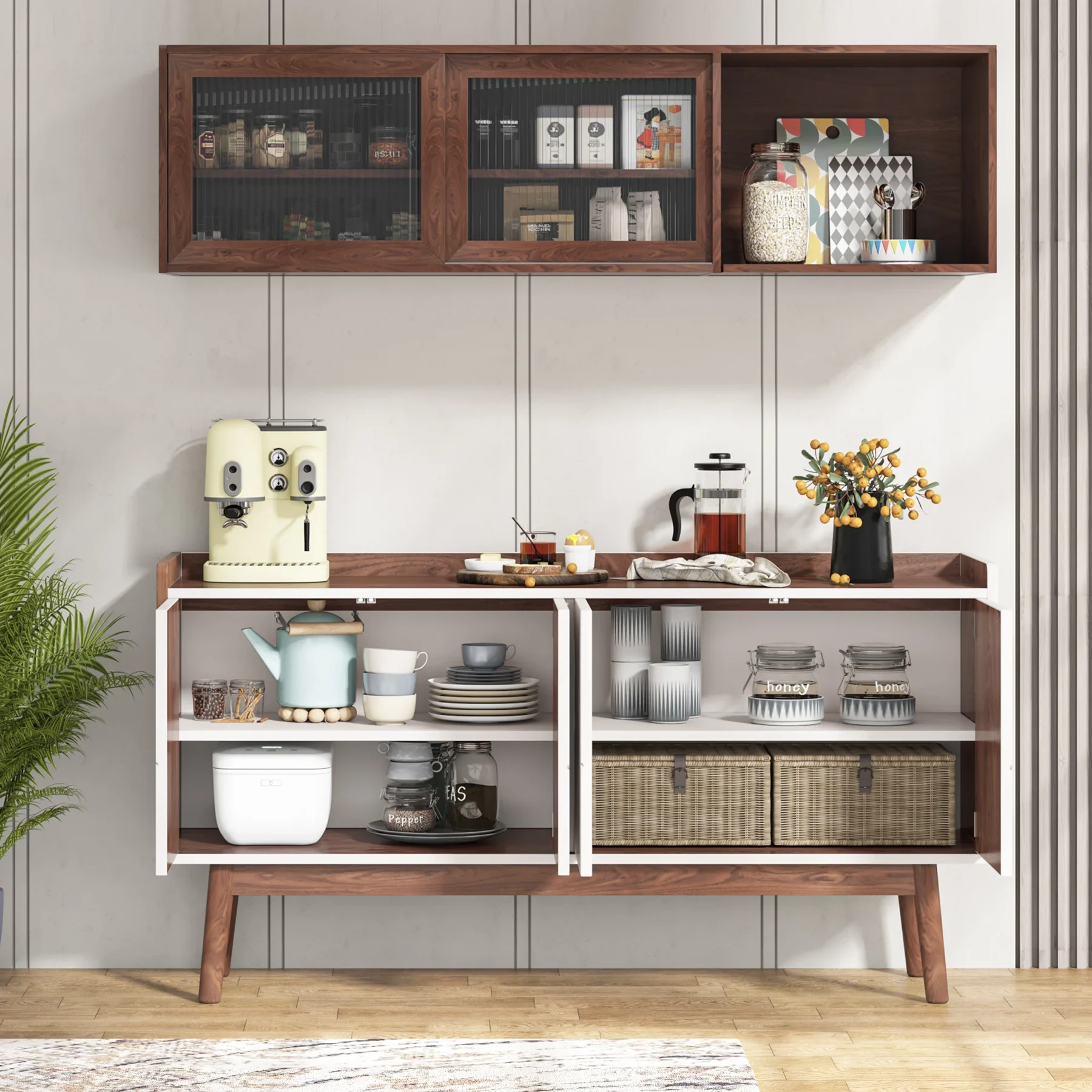 Tribesigns Sideboard Storage Cabinet Modern Buffets & Sideboards Cabinet with Storage, Accent Kitchen Storage