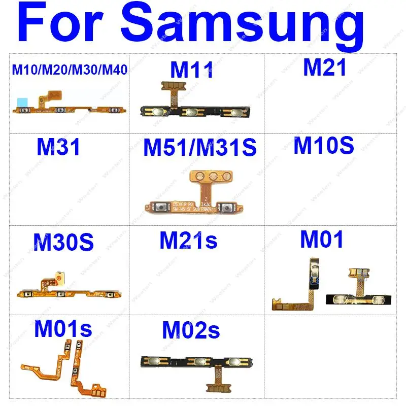 Cavo Flex Volume Alimentazione Per Samsung Galaxy M10 M105 M20 M205 M30 M305 M40 M405 M11 M21 M31 M51 M31S M10S M30S M21S M01 M01S M02S