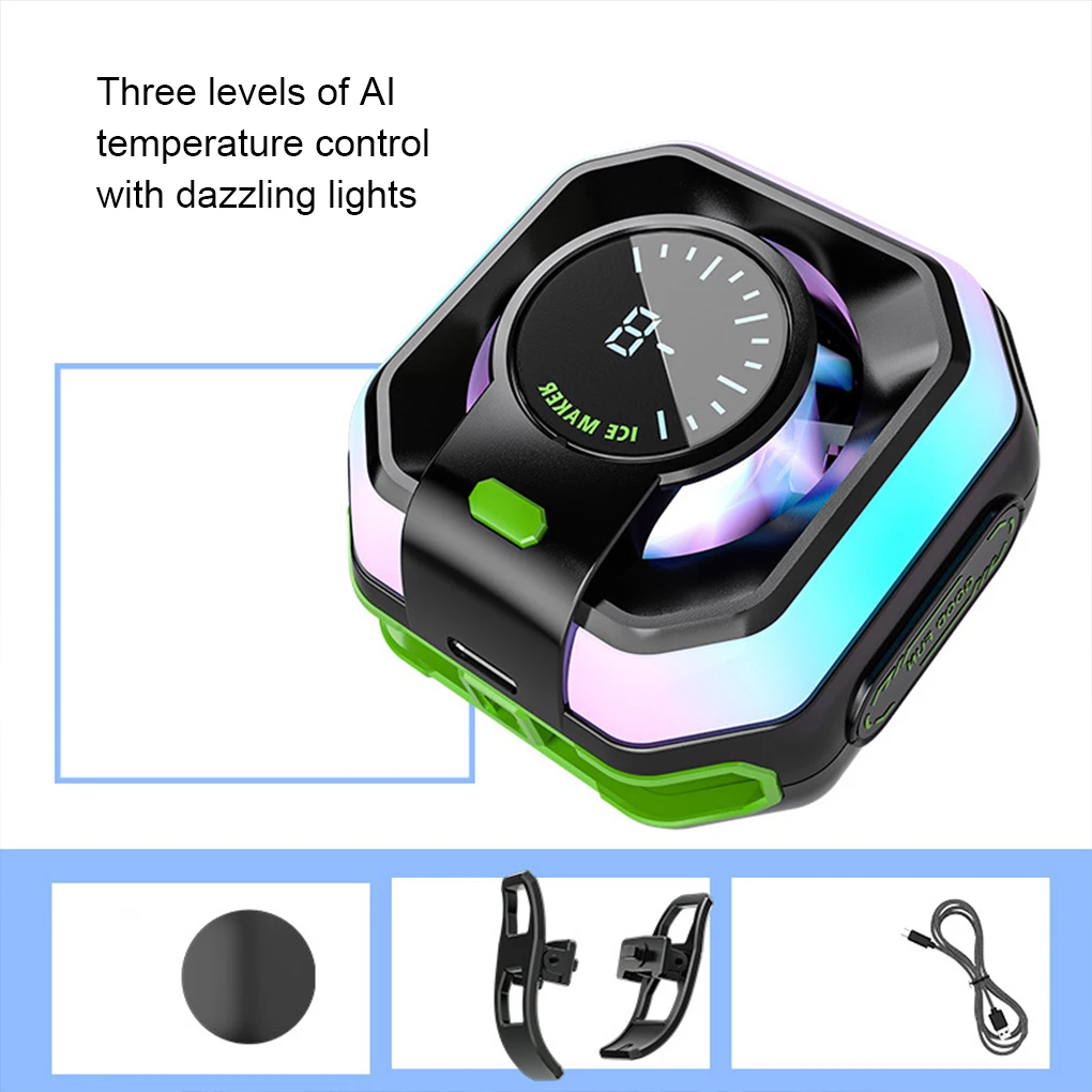 Mobile Phone Radiator Semiconductor Freeze And Digital Display Silent Magnetic Absorb Charging Heat Sink Phone Accessories