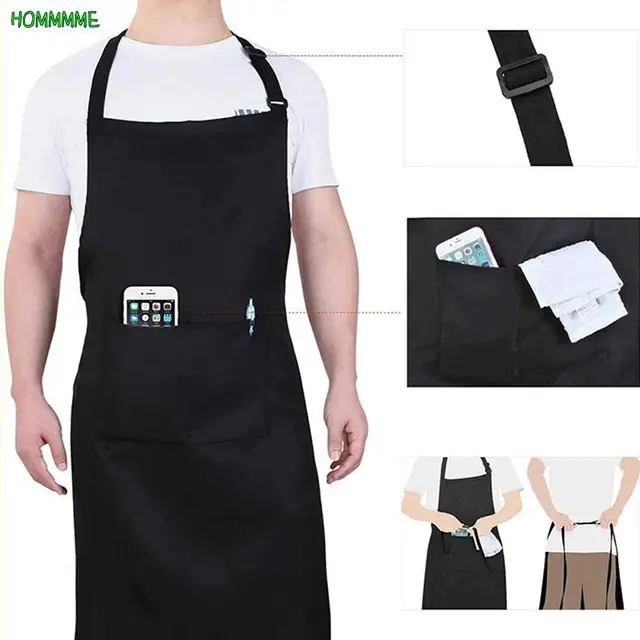 스타일리시하고 실용적인 남녀공용 블랙 앞치마 스타일리시하고 실용적인 남녀공용 블랙 앞치마