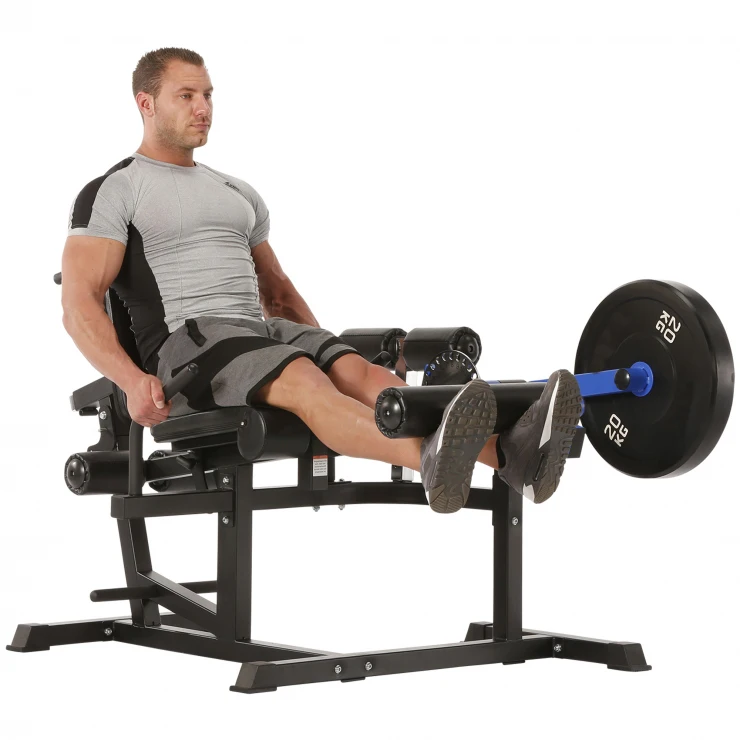 Commercial gym equipment leg curl and extension exerciser machine plate loading machine