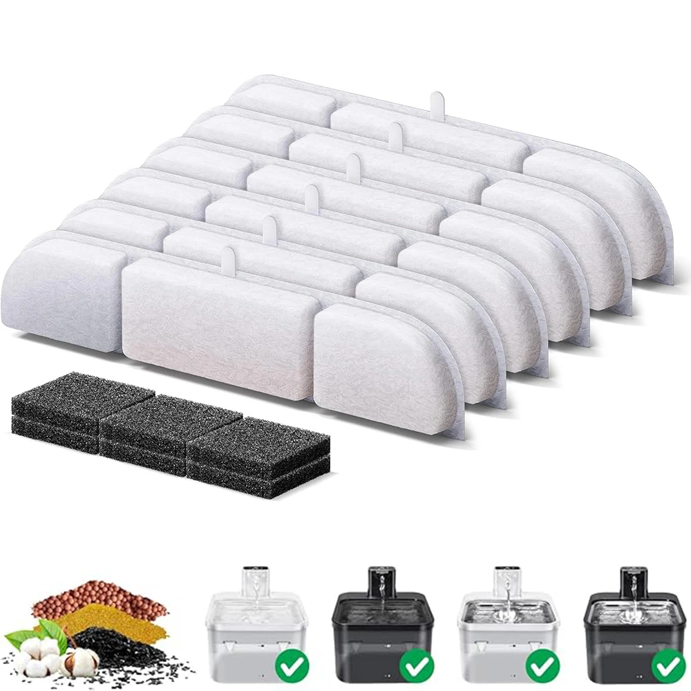 Activated Carbon Replacement Filters For Pet Automatic Drinking Fountain 6/8/12/14/16PCS