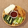 Wooden Divided Serving Trays Bamboo Fruit Tray with 5 Compartments Round Serving Tray for Party Dishes Snacks Dried Fruits 1