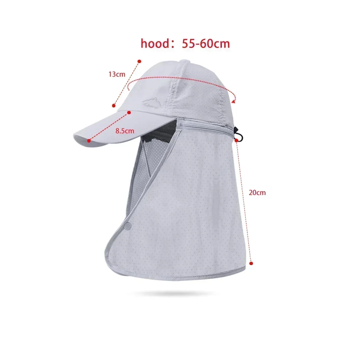 Baseball caps Men Summer Fishing Sun Protection Baseball Cap Quick Drying Waterproof Detachable Sun Cap Shawl Women Outdoor Bicycle Visor Nasi