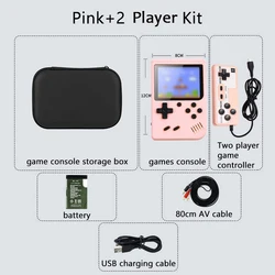Retro - Inspired Children's Handheld Game Console with TV Connectivity and Rechargeable Battery (Pink - 2 Player)