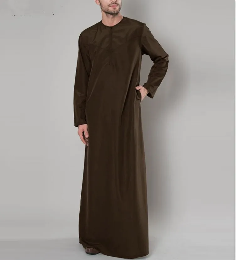 Men Muslim Fashion Abaya Jubba Thobes Arabic Pakistan Dubai Kaftan Islamic Clothing Saudi Arabia Casual Long Blouse Dress Robes