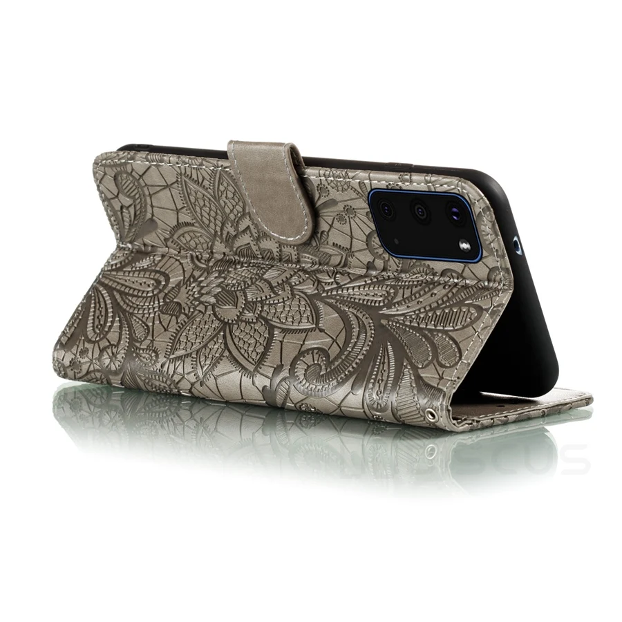 Lace Flower Flip Wallet Leather Phone Case Cover
